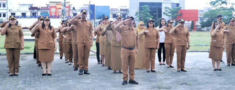 Para ASN Pemkab Simalungun pasca mengikuti apel pagi