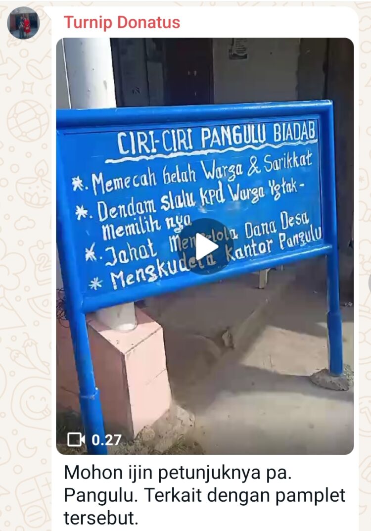 PANGULU MARIHAT MARSADA BERSETERU DENGAN WARGANYA