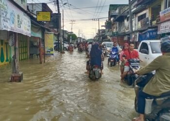 Salah satu titik banjir di Serdang Bedagai.