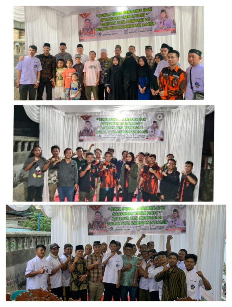 Sapma PP Simalungun dan KRJPS berbuka puasa bersama sambil memberikan santunan kepada anak yatim piatu.(Nawasenanews/ Ist)