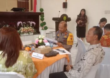 Wakapolres saat menghadiri rapat koordinasi peraturan Mahkamah Agung RI di Pengadilan Negeri Simalungun. ( Nawasenanews/ Ist)