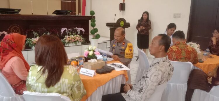 Wakapolres saat menghadiri rapat koordinasi peraturan Mahkamah Agung RI di Pengadilan Negeri Simalungun. ( Nawasenanews/ Ist)