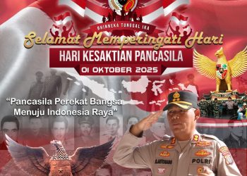Kapolres Simalungun dengan ilustrasi Pahlawan Revolusi.( Nawasenanews// Ist)
