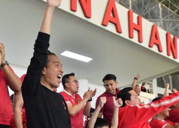 Ekspresi Jokowi saat Timnas U-23 Cetak Gol Lawan Turkmenistan