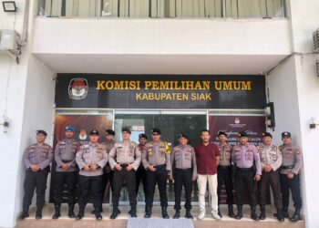 Polres Siak Terus Laksanakan Patroli Rutin Ke Kantor KPU dan Bawaslu Kabupaten Siak