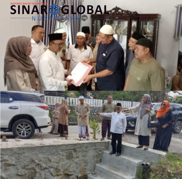 Keterangan foto: Penyerahan  CSR PT.Huta Bayu Marsada  berupa Pembangunan Tembok Penahan Tanah dan Saluran Drainase melalui  Ruslan Purba selaku Humas perusahaan kepada Pemerintah kabupaten Simalungun langsung diterima oleh Wakil Bupati Simalungun H.Zonny Waldi, S.Sos., M.M.