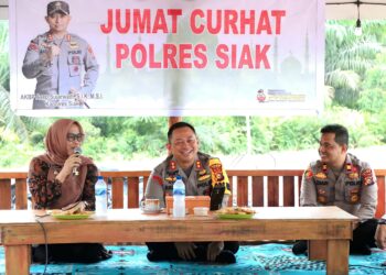 TPS Terkena Dampak Banjir, Kapolres Siak Ungkapkan Solusi Dalam Jumat Curhat, Demi Terciptanya Pemilu Aman dan Lancar
