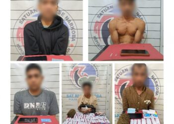 Satresnarkoba Polres Aceh Selatan Amankan 5 Orang Pelaku Penyalahgunaan Narkoba