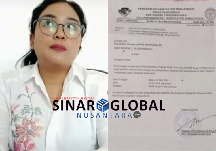 Keterangan foto: Diduga memuluskan niat Pungli,Oknum Kasek SMP Negeri 2 Hatonduhan undang orang tua siswa soal rencana Studi Tour pada Rabu(15/05/2024)