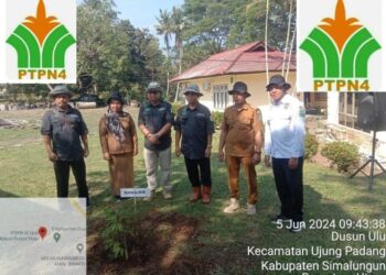 Peduli Kelestarian Lingkungan dan Selamatkan Masa Depan Bangsa,Manajer PTPN IV Regional l Kebun Unit Dusun Hulu Tanam Ratusan Pohon