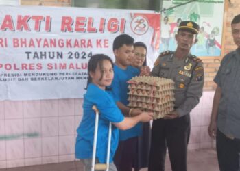 Sambut HUT Bhayangkara ke-78, Polsek Bangun Gelar Bakti Sosial Religi di Panti Rehabilitasi Harapan Jaya