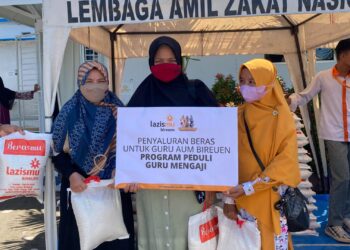 Lazismu Bireuen Bagikan Beras 2,5 Ton Untuk Guru Di Bireuen