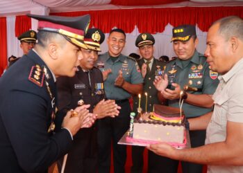HUT Bhayangkara ke 78, Kapolres Siantar Dapat Surprise dari Danrem 022/PT dan Yonif 122/TS