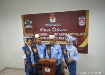 KPU Simalungun Resmikan Anton Saragih dan Benny Sinaga Maju Sebagai Calon Bupati dan Wakil Bupati Simalungun