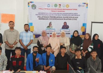 Mahasiswa Prodi Teknologi Informatika UMMAH isi Pelatihan Pembuatan Game Edukasi Berbasis Kecerdasan Buatan