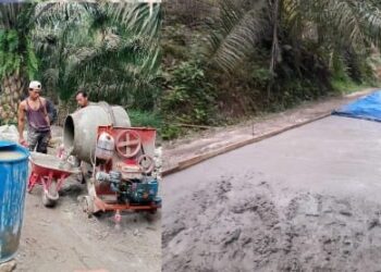 Kades Lastran Saragih Gagas Pembangunan 120 Meter Jalan,Anggota DPRD Sumut Dasa Sinaga Sumbang 10 Ton Batu Split