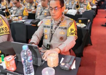 Kapolda Sumsel Beserta Kasatwil Jajaran Polda Sumsel Mengikuti Apel Kasatwil Polri 2024