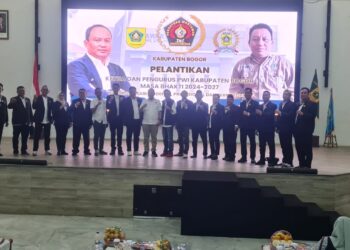 Pelantikan Pengurus PWI Kabupaten Bogor Masa Bhakti 2024-2027 Resmi Dilantik