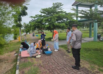 Polsek Indralaya Laksanakan Pengamanan dan Patroli di Taman Teluk Seruo