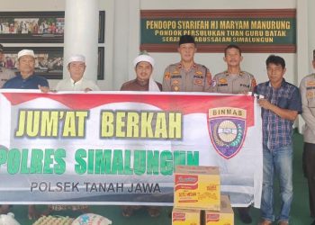 Jumma Mubarak di Parsulukan Serambi Babusalam Simalungun,TGB DR Ahmad Sabban Elrahmany Rajagukguk Apresiasi Kapolsek Tanah Jawa