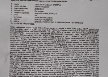 Chreyzita Emeliani Sitompul Guru SMAN 1 Bangun Purba Korban Pengancaman Senpi Jenis Senapan Angin