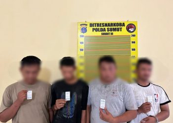 Dengan Sistem Undercover By,Sat Narkoba Polda Sumut Amankan 4 Pelaku Pengedar Narkoba di Asahan