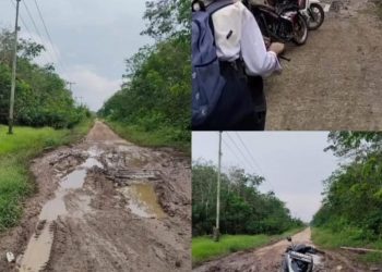 Sejumlah Pelajar dan Warga Minta Kepedulian Pemkab Siak,Jalan Penghubung Kecamatan Koto Gasib dan Sungai Mandau Memprihatinkan 