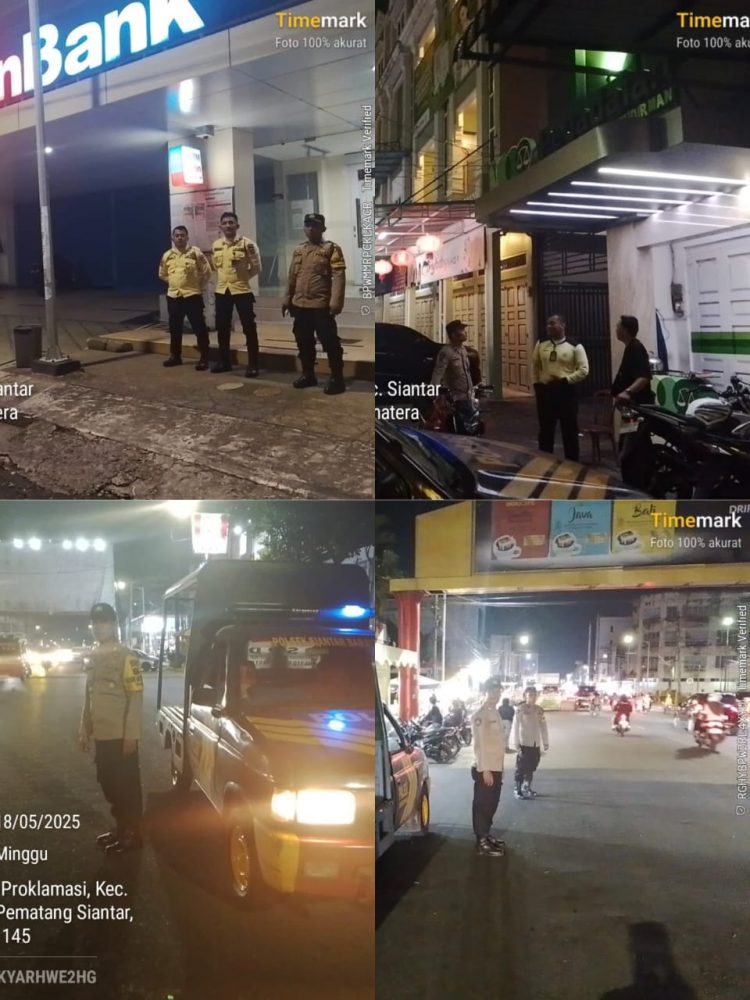 Menekan aksi premanisme dan tindak kejahatan jalanan, Polsek Siantar Barat meningkatkan kegiatan patroli Blue Light Patrol (BLP) di wilayah hukumnya. Foto: SGN.