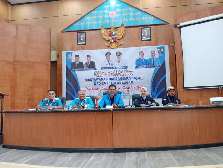 DPD KNPI Kabupaten Aceh Tengah, menggelar Musyawarah Daerah (Musda) ke-XII di Gedung Oproom Setdakab setempat, Kamis (22/5/2025).