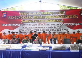 Polda Riau Gelar Pemusnahan Barang Bukti Narkoba
