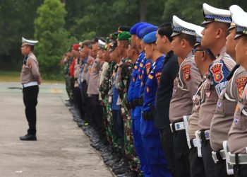 Jelang Pelantikan Bupati dan Wakil Bupati Siak, 417 Personel Gabungan Dikerahkan dalam Apel Pengamanan