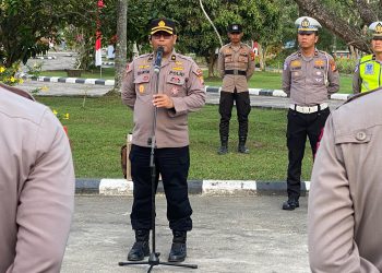 Polres Siak Gelar Apel Pengamanan Malam Takbir Idul Adha 1446 H, Kabag Ops: Utamakan Humanis dan Waspada