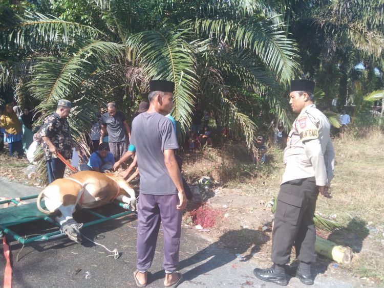Foto: Polsek Siak Patroli di Tempat Wisata dan Tempat Pemotongan Qurban. (Dok.SGN)