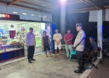 Patroli Pasca Unjuk Rasa di PT. SSL, Polres Siak Jaga Kamtibmas di Kampung Tumang