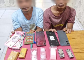 Sat Resnarkoba Polres Siak Bekuk Dua Bandar Shabu di Dayun, Barang Bukti dan Pelaku Diamankan