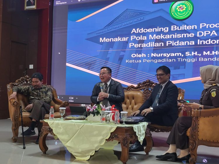 Ketua Pengadilan Tinggi (KPT) Banda Aceh, Nursyam, SH, MHum menyampaikan 6 (enam) persoalan terkait wacana pemberlakuan DPA.