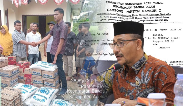 DPD-RI) asal Daerah Pemilihan Aceh, H. Sudirman Haji Uma, S. Sos mengirim bantuan sembako bagi masyarakat Gampong Panton Rayeuk T, Kecamatan Banda Alam Kabupaten Aceh Timur.