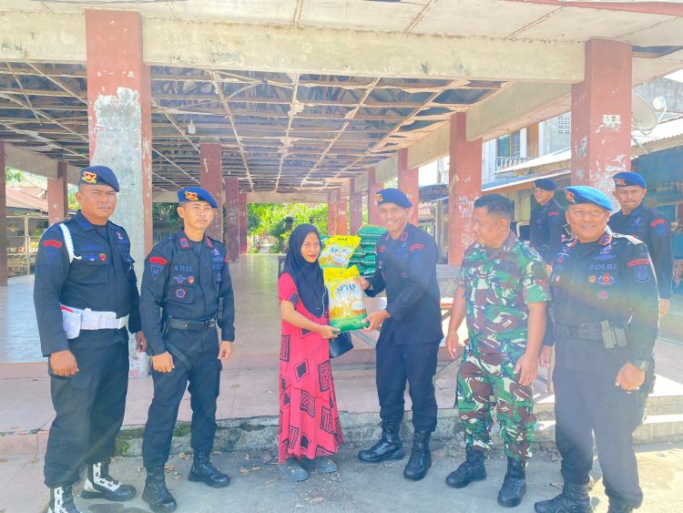 Brimob Polda Aceh Batalyon A Pelopor Kembali menggelar Gerakan Pangan Murah di wilayah Aceh Besar dalam rangka mendukung program ketahanan pangan nasional, Sabtu (30/08/2025).