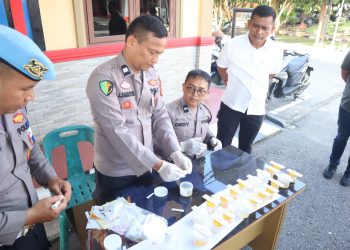 Labuhanbatu Berantas Narkoba dari Internal, Sipropam Polres Gelar Tes Urine Mendadak