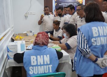 Berantas Peredaran Narkoba, Rutan Kelas I Medan Adakan Test Urine Pegawai dan Warga Binaan
