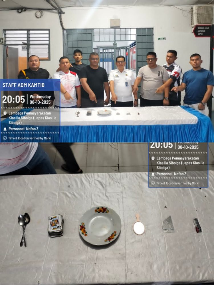 Dalam Menjaga Keamanan dan Ketertiban di Lapas Kelas IIA Sibolga, Pihak Jajaran Lapas Terus Melakukan Razia Rutin di Kamar Blok Hunian WBP. Foto: Dok. Lapas Kelas IIA Sibolga.
