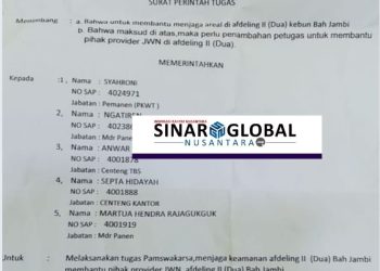Dibalik “Sewa Blok Berujung Maut” PTPN IV Unit Bahjambi Libatkan Pengamanan  Diduga Tanpa Keahlian Sesuai SOP, Diberi Intensif 1,5 Juta/Bulan