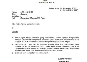 Mengejutkan!!, Gubernur Aceh Tunda Musprov PMI, Dukung Pensiunan ASN Jadi Ketua