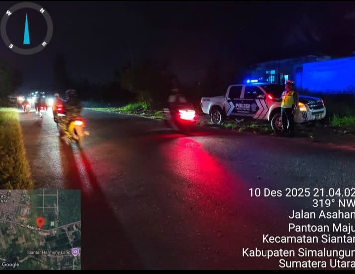 Blue Light Patrol (BLP) pada Rabu malam, 12 Desember 2025. Kegiatan yang dimulai pukul 20.00 WIB hingga selesai ini difokuskan di sepanjang jalur Pematang Siantar – Perdagangan