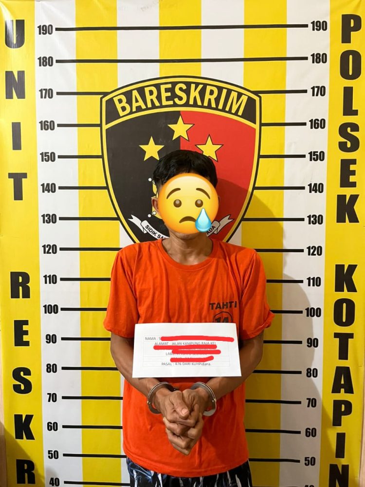 Pelaku pencuri 2 unit iPhone di SPBU saat diamankan Polsek Kota Pinang