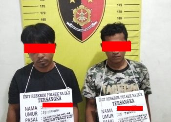 Tersandung Narkoba, Dua Pria Diamankan Polsek Na IX-lX di Aek Kota Baru Labura, Berawal Info Warga