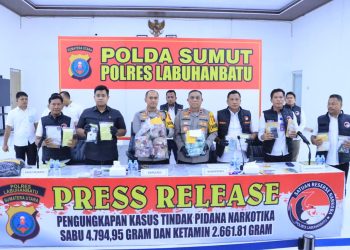 Polres Labuhanbatu Rilis Pengungkapan Kasus Narkotika, Sita Sabu dan Ketamin Bernilai Miliaran Rupiah