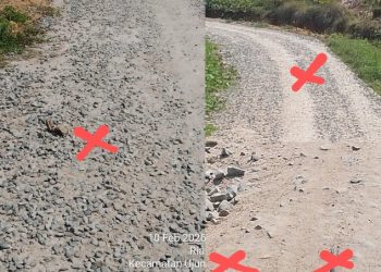 Diduga Minim Pengawasan, Rabat Beton Baru Selesai Dikerjakan Sudah Rusak di Jalan Poros Kebun Padang Matinggi