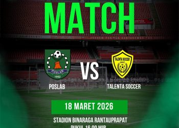 Poslab Hantam Talenta Soccer 3-1 dalam Laga Uji Coba Jelang Liga 4