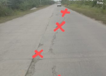 Baru 2–3 Bulan, Jalan Nasional di Inhil Sudah Amblas: Proyek Rp15,5 Miliar Dikerjakan PT Nagamas Mitra Usaha Diduga Gagal Mutu